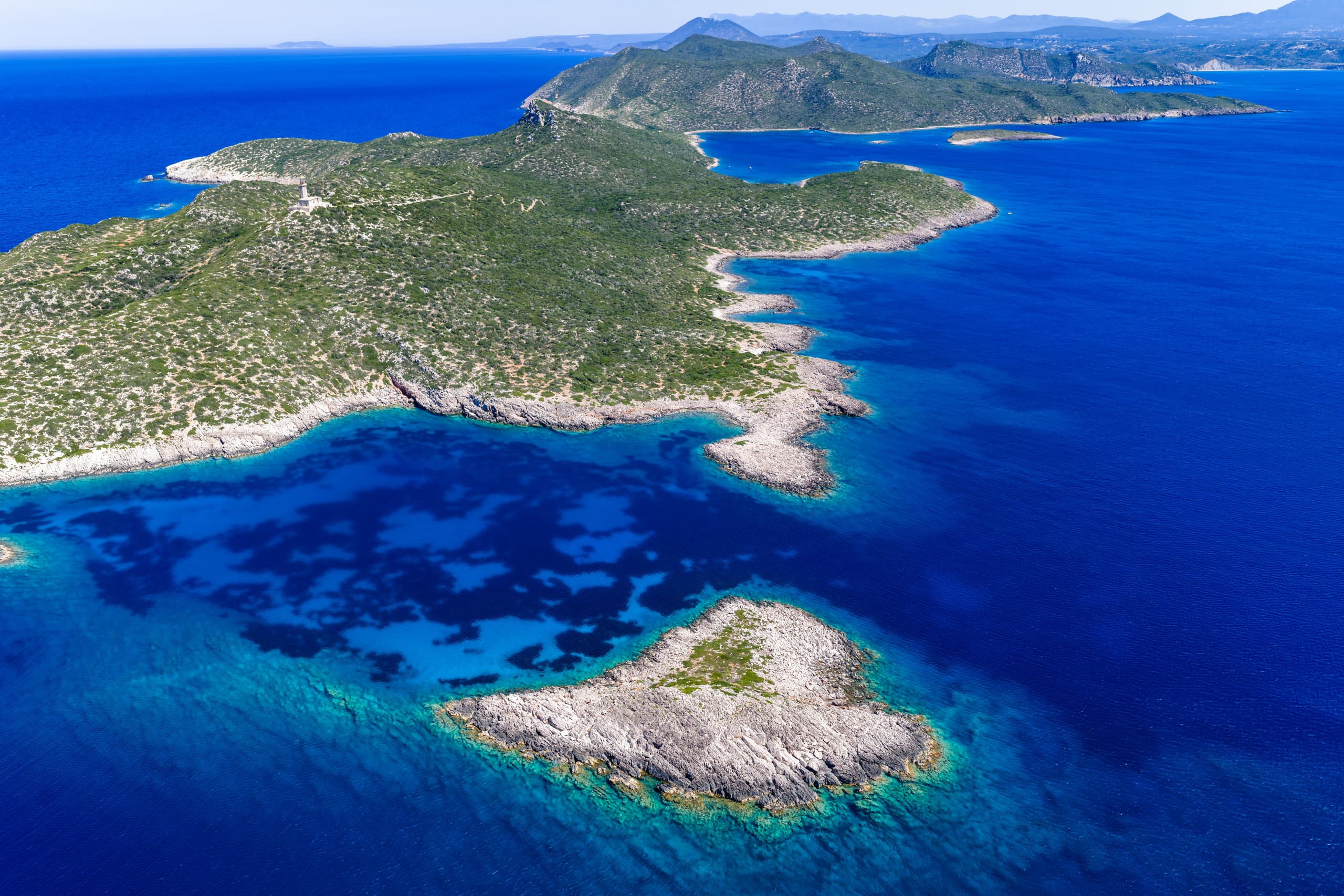 Sapientza Island aerial view